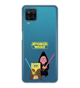 Samsung Galaxy A22/M22/M32 Uyumlu Sunger Bob Star Wars Desenli Şeffaf Telefon Kılıfı