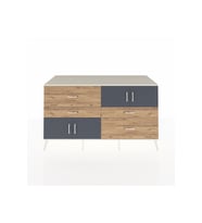 Kronos Konsol 2 Raflı 4 Çekmeceli 4 Kapaklı 176x59x99 Aytaşı-Antrasit/Çam