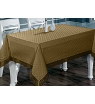 Masa Örtüsü 160*220 Cm "BRODE GÜPÜRLÜ" KDK İplik Özel Jakar Dokuma Dertsiz Leke Tutmaz (Kahverengi)