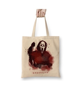 Scream Ghost Face Hayalet Beyaz Bez Çanta Uzun Saplı Alışveriş Çantası Plaj Çantası
