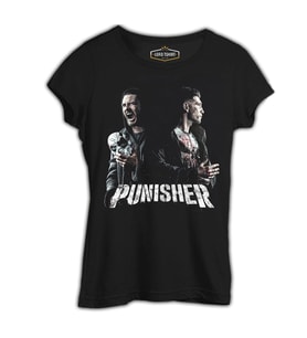 Punisher - Fight Siyah Kadın Tshirt