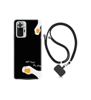 Xiaomi Redmi Note 10 Pro Kılıf Silikon Ipli Boyun Askılı Desenli Dont Touch Duck 1655