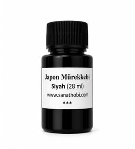 japon mürekkebi, kaligrafi, hat,ç izim, resim, fırça üstün kalite, koyu siyah ink 28ml-1 Ad