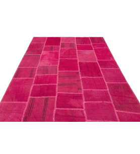 Pembe Kilim Etnik Stil Yama Desenli Yün El Dokuma Salon Yatak Odası Dekorasyonu Bohem