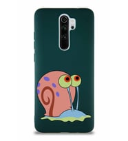 Xiaomi Redmi Note 8 Pro Soft Premier Kapak Salyangoz Gary Tasarımlı Silikon Kılıf - Yeşil (Şeffaf)