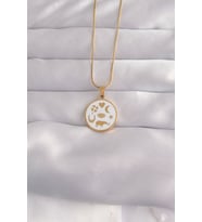 316L Çelik Renk Beyaz Mineli Karışık Figürlü Tarot Kolye