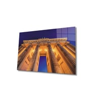 Miyrem Glasses Collection -A1^#  Işıklı Geometrik Bina Cam Tablo, Cam Tablo (Çok Renkli)
