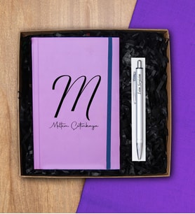 Kişiye Özel Mor Defter, Kalem Hediye Seti  (Kırmızı)