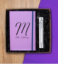 Kişiye Özel Mor Defter, Kalem Hediye Seti  (Kırmızı)