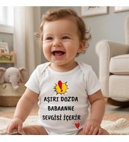 Babaannem Beni Çok Seviyor Temalı Bebek Body Zıbın%100 Pamuk Eğlenceli Yazılı Hediye Bebek Zıbın (0-3 Ay)