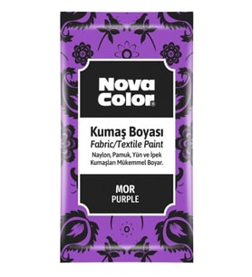 Nova Color Toz Kumaş Boyası Mor - 4 adet ve 1 adet sabitleyici