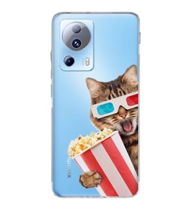 PrintiFy Xiaomi Mi 13 Lite ile Uyumlu Kedi 1 Kamera Korumalı Şeffaf Kılıf