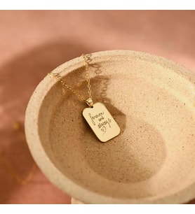 Kişiye Özel 925 Ayar Gümüş Plaka İstediğini Yazdır Çizdir Kolye (Gold)
