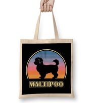 Maltipoo Mom Maltipoo Vintage Sunset Dog Bez Çanta Uzun Saplı