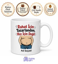 Rahat İçin Tasarlandım Hız İçin Değil Temalı Esprili İngilizce Kupa Bardak Baba Hediye Komik Mug