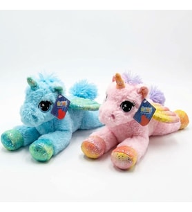 Işıltılı Yatan Peluş At Oyuncak 30 cm Yumuşacık Bebek ve Çocuk Uyku Arkadaşı
