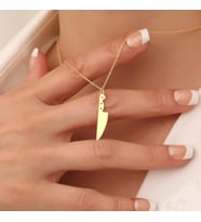 Kişiye Özel 925 Ayar Gümüş Bıçak Model Kolye (Gold)