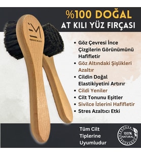 %100 Doğal At Kılı Yüz Fırçası Göz Çevresi İnce Çizgilerde Etkili Ton Eşitleyici Özel Seri