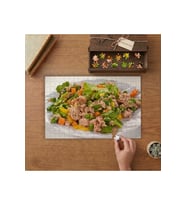 Balıklı Salata Tasarımı 240 parça Ahşap Puzzle Ahşap Kutuda MP01802