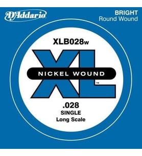 Daddario XLB028W Bas Gitar Tek Tel  0.028 İnç - XL Nickel Wound