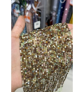 Krizopras Taşı Faset Küre Kesim 3mm Doğal Taş Dizi [AA]