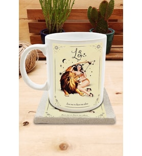 Burçlar/Aslan Burcu Set 8 - Standart Kupa-Taş Bardak Altlığı 1