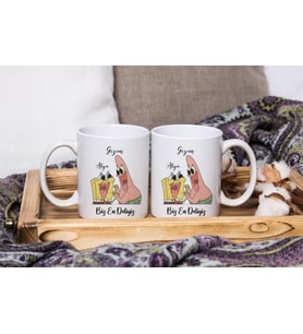 Sünger Bob & Petrick ( Biz En Deliyiz) Tasarımlı İkili Kupa Seti Kişiye Özel