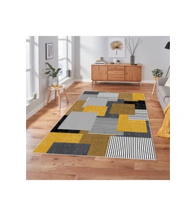 Rovigo Home Dijital Baskı Yıkanabilir Kaymaz Taban Salon Halısı RVG1843-SM414 (Sarı)