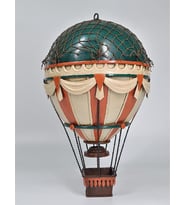 Jayland Metal Eskitilmiş Retro Yeşil Sıcak Hava Balonu-Jayland Serisi-34*22*22 CM