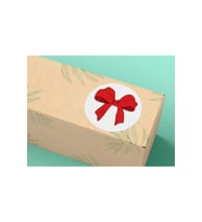 Fiyonk Baskılı Etiket Kırmızı Fiyonk Yuvarlak Mat Çıkartma Round Sticker 4 Cm (20 Adet)