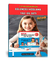 3-9 Yaş Çocuklar İçin Eğlenceli Kodlama YAZ-SİL Seti (Cırt Cırtlı)