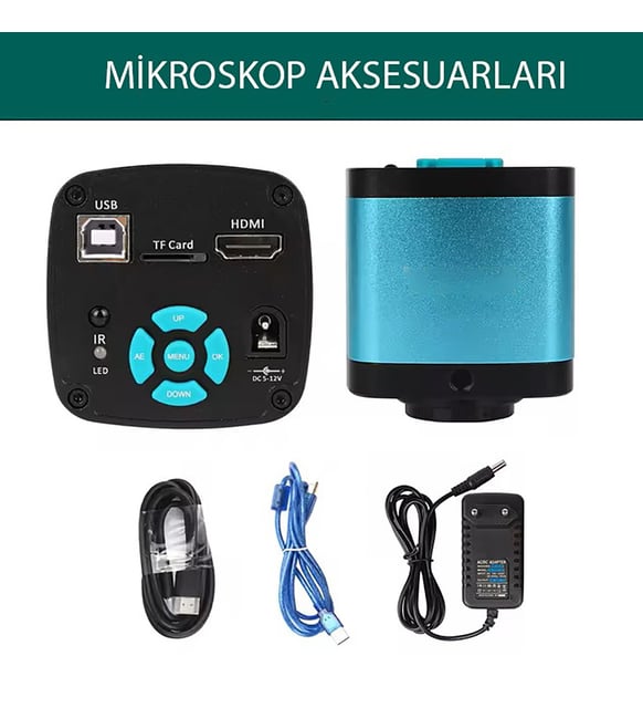 TriLine 48MP 4K 60F/S Endüstriyel Mikroskop Katlanabilir Tutucu