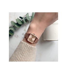 Minimal Kare Rose  Kadın Kol Saati