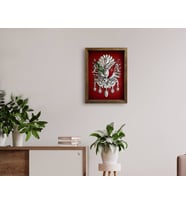 BK Home Osmanlı Arması Tasarımlı Doğal Masif Ahşap Çerçeveli Tablo 45x65cm-5