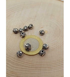 925 Ayar Gümüş Boncuk Ara Malzeme 6mm/2 adet (45608)