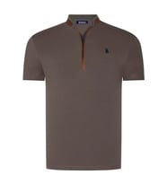 T8571 DEWBERRY FERMUARLI ERKEK T-SHIRT-DÜZ HAKİ (Karışık)