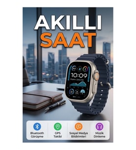 Akıllı Saat Sesli Görüşme GPS Bağlantılı Müzik Kontrolü ve Bildirim Takipli Yeni Nesil