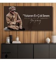 Panoramik Kanvas Makam Panosu Karizmatik Atatürk Vatanını En Çok Seven Görevini En İyi Yapandır