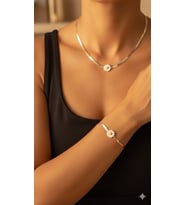 925 Ayar Patentli Papatyalı İtalyan Zincir Kolye Bileklik Set.rose.gold.rodaj