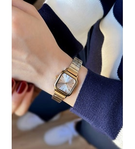Gold Minimal Kare Vintage Kadın Kol Saati