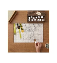 Mimari Çizim Tasarımı 240 parça Ahşap Puzzle Ahşap Kutuda MP02106