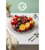 Selen Concept İnci Model El Yapımı Cam Servis ve Sunum Tabağı (Şeffaf)