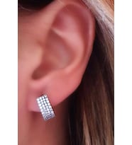 Pırlanta ışıltısında zirkon taşlı gümüş 4 sıra küpe cap 0.5 cm