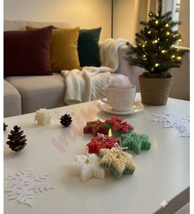 Mumelia Candles Kar Tanesi Mum- Doğal Soya, El Yapımı, Dekoratif