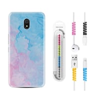Xiaomi Redmi 8A 8 Pro 9C 9T 10C 11T Pro Kılıf Kablo Koruma Spiral Silikon Pink Blue Abstract 1385