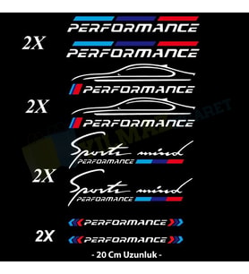 Bmw M Performance Oto Sticker Set Etiket Yapıştırma Çıkartma Yüksek Kalite 8 Parça