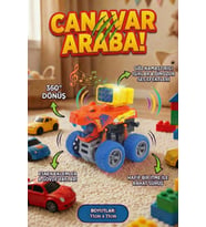 Işıklı Ve Sesli Dinozor Canavar Kamyon - 360° Dönen Sürtmeli Akrobasi Arabası - Oyuncak Araba