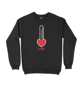 Aşk Dereceli Siyah Sweatshirt