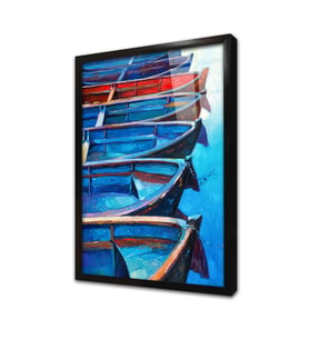 Kayıklar Çerçeveli Cam Tablo