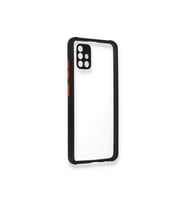 Çınarcık Dev Samsung Galaxy A71 Kılıf Miami Şeffaf Silikon - Kırmızı